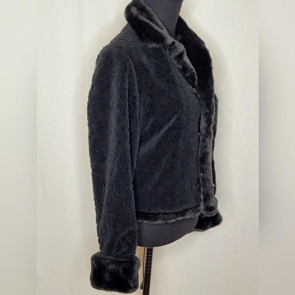 Tsunami Black Faux Fur Jacket - Size M - Picture 3 of 12